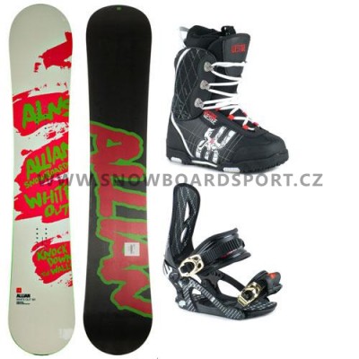 Snowboard komplet pánský Allian White Out vázání a boty Westige Poker