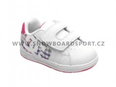 Boty DC Net Velcro Toddlers White Pink Plaid